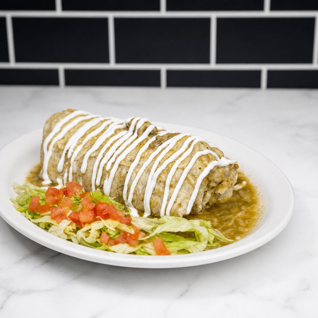 Chile Verde Wet Burrito.